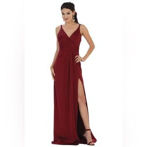 Sleeveless Pleated High Front Slit A-Line Dress - May Queen